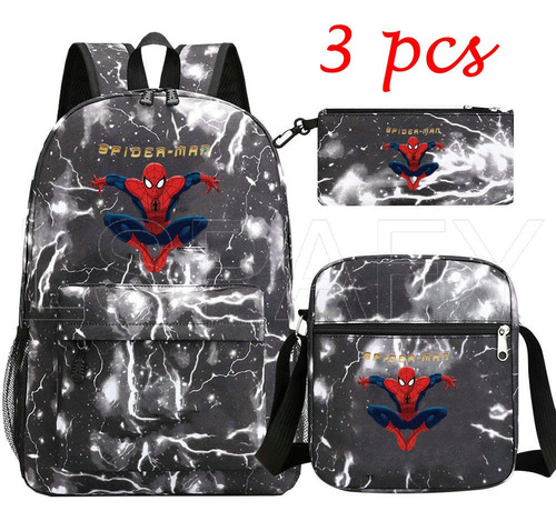 Estuche Para Lápices Spiderman, Mochila Grande, Bandolera, 3