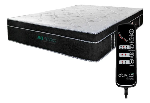 Colchão Ortopédico Queen D45 Controle Massageador Cor Preto