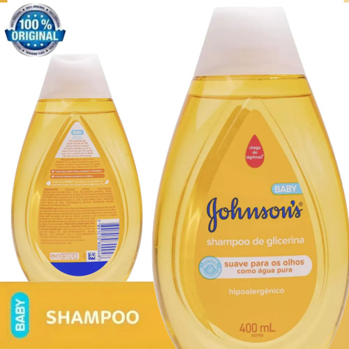 Shampoo Johnson Baby 400ml Suave Infantil Não Arde Os Olhos