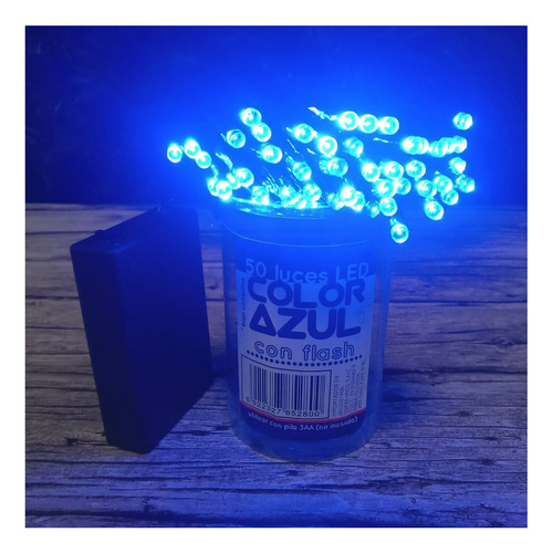 Luces De Navidad Led 50 A Pila Color Pettish Online Luces Azul