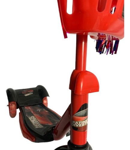 Brinquedo Patinete Divertido Cor Preto Com Cesta Luz E Som