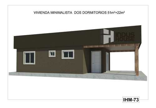 Imagen 2 de 10 de Vivienda Pre Fabricada Ihm-73 Estilo Minimalista C/cochera