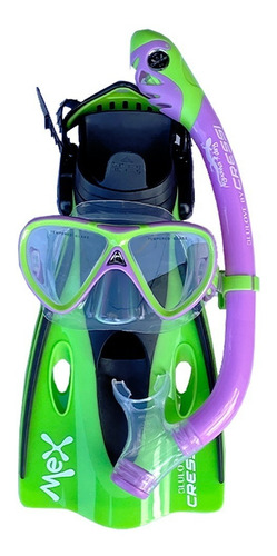 Set Cressi Mex Jr Pegaso & Iguana Para Niños Edad De 4 A 12
