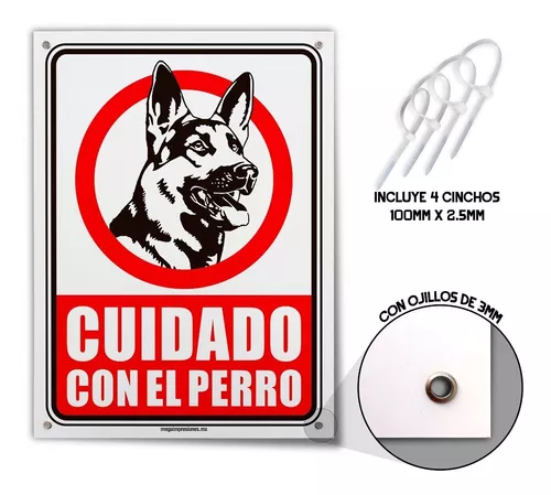 Cuidado Con el Perro Cartel de aluminio para perros o pegatina de vinilo -   México