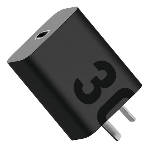 Cargador Usb Kolke Tipo C Rapido Turbo 30w Negro + Cable Ultra Power Apto Celular Tablet