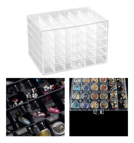 L Caja De Decoración De Uñas Para Mujeres Y Transparente