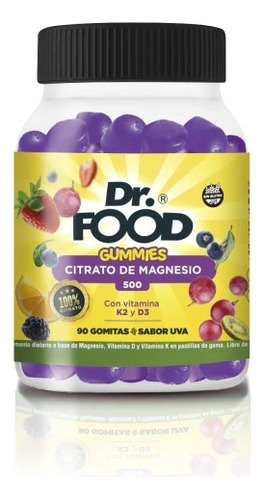 Citrato De Magnesio 500 Mg +k2 Y D3- Gomitas Dr Food- Msa