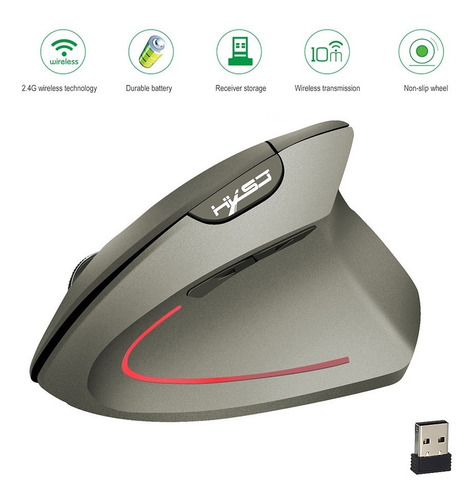 Hxsj Ratón Inalámbrico Vertical Ratón Ergonómico Recargable