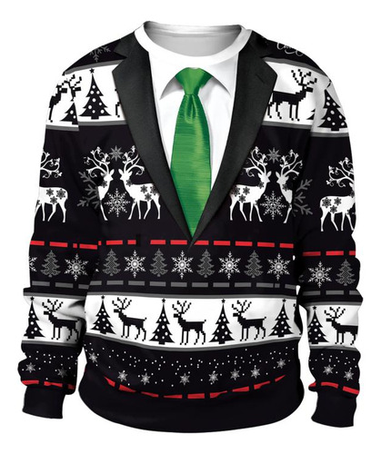 Sudadera Con Estampado De Trajes Feos Para Cosplay Navideños