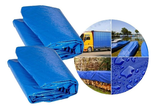 Pack 2 Lonas Cobertor Carpa Toldo Multiusos Impermeable 3x4m