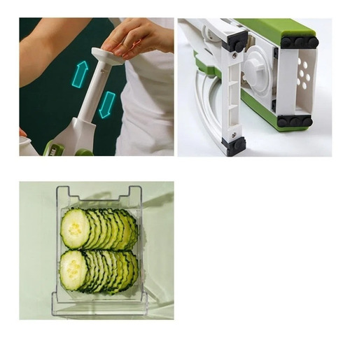 Imagen 7 de 9 de Cortador Picador Rebanadora De Verduras Vegetales 30 Corte