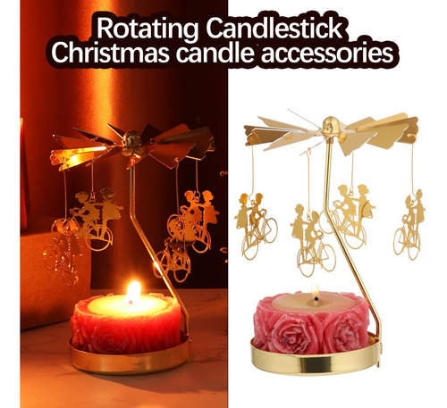 Candelabros Con Portavelas Giratorio, Mesa De Navidad