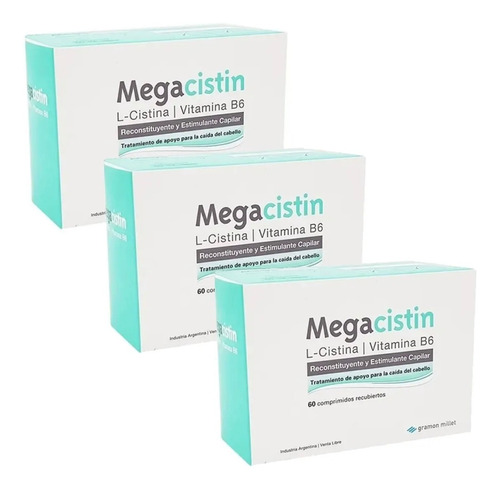 Megacistin 3 Cajas X 60 Comp Anticaida Del Cabello