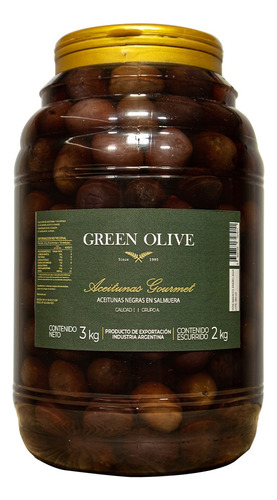 Aceitunas Negras Green Olive N°00 En Aceite 2kg