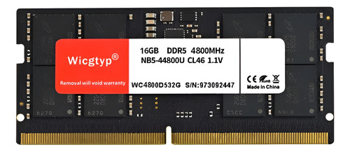 Memoria Ram Wicgtyp 16gb Ddr5 4800 Mhz Sodimm Notebook