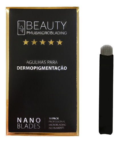 10 Lâminas Agulhas 18u Lovbeauty 0.15mm Flex Microblading