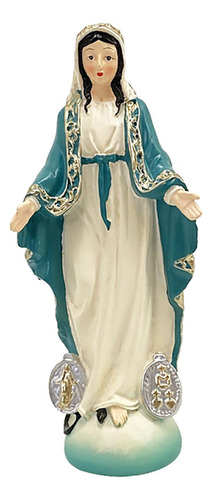 Estatueta Católica Da Virgem Maria, Escultura De 4.8 Azul