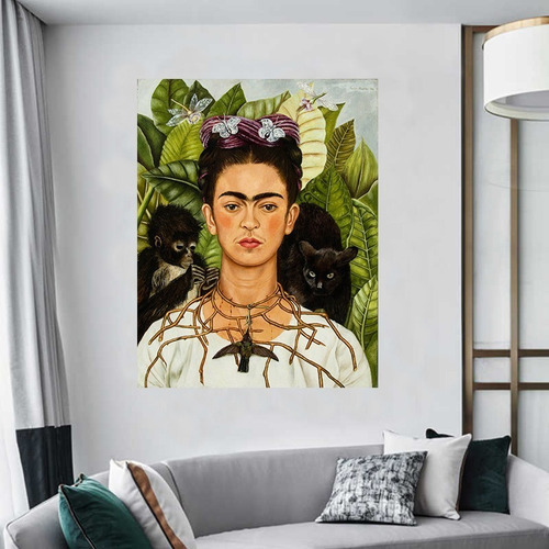 Cuadro Arte Clasico Frida Kahlo Autorretrato 80 X 60 Cms