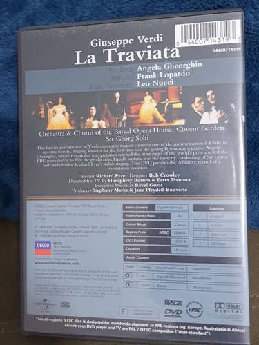 Imagem 4 de 5 de Dvd Verdi - La Traviata - Angela Gheorghiu, Sir George Solti