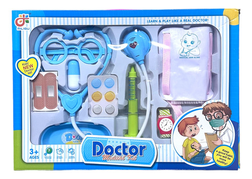 Juguete Set Doctor Educativo Para Niños 9pcs Azul