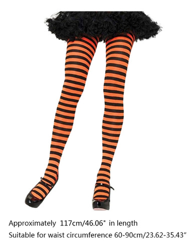 (12#mold)girls Rainbow Multicolor Striped Tights Opaque Stoc