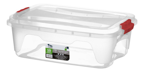 Vasilha Plastica Retangular C/travas 10 Litros Armazenamento
