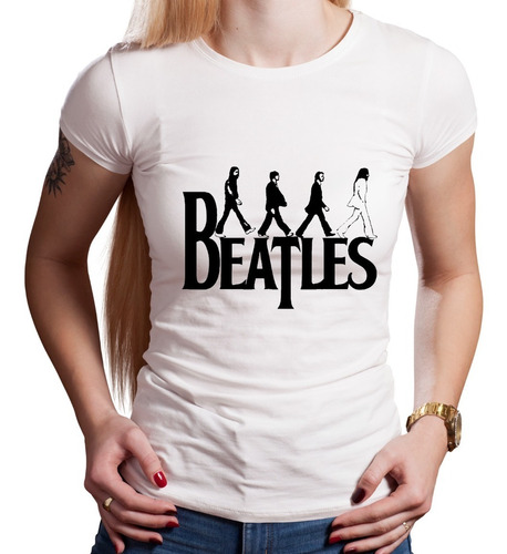 Remera Dama Diseño Bank Rock The Beatles Sublimada 