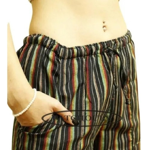 Imagen 4 de 5 de Pantalón Bali Rayado Artesanal Multicolor Unisex Adultos