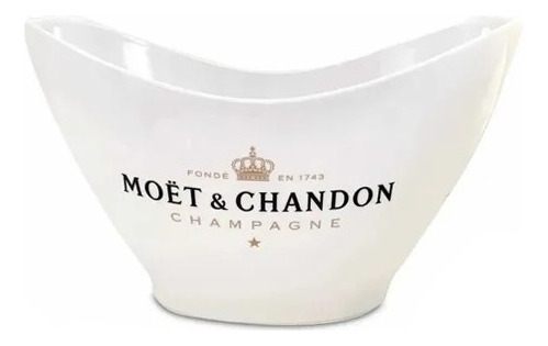 Champanheira Moet Chandon Com Led + 6 Taças Espumante Cor Branco