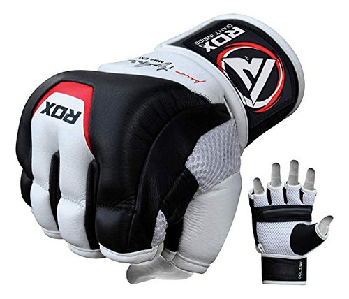 Guantes De Entrenamiento; Rdx Cuero De Piel De Vaca Mma Gra