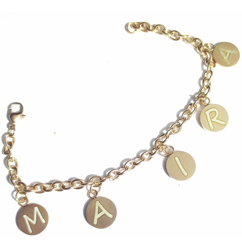 Pulsera Acero Quirúrgico Rosé O Dorado Onix + Grabado