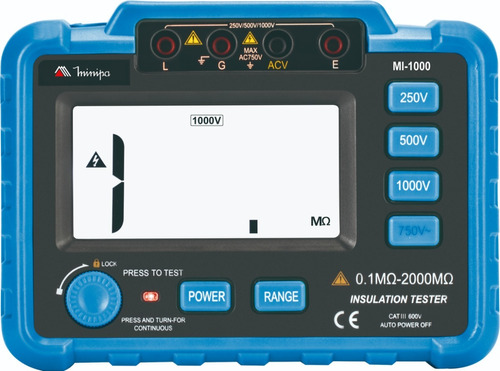 Imagem 1 de 1 de Megômetro Digital Profissional 1000 Volts Minipa Mi-1000