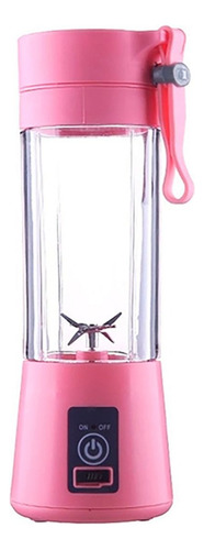 Mini Liquidificador Mixer Juice Usb Recarregável 6 Lâminas Cor Rosa 110v/220v