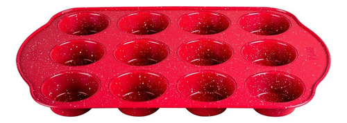 Molde Para Muffin Vasconia De 12 Pzas De Acero Carbonizado Color Rojo