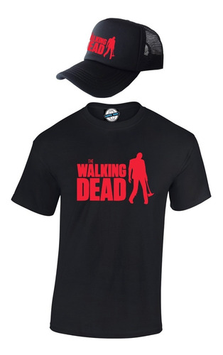 Combo Camiseta Gorra Walking Dead Algodon 100%