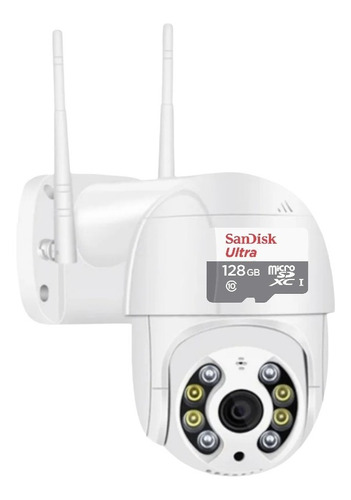 Câmera de segurança ICSEE A8 + Micro-SD 128 GB Dome com resolução de 2MP visão nocturna incluída branca