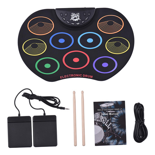 Batería Electrónica Con Baquetas Y 9 Pads Para Uso