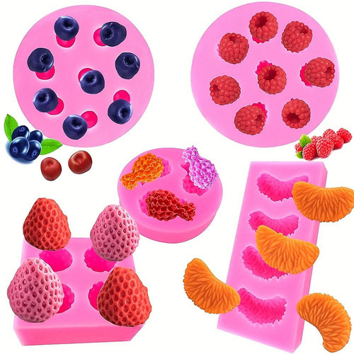 Alta Calidad 5 Moldes Para Fondant Con Forma De Fruta, 3d,