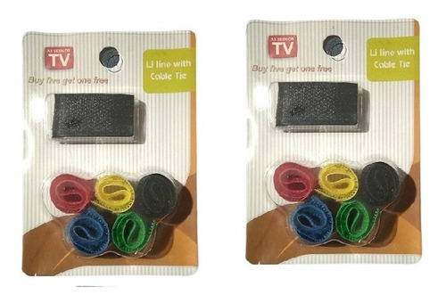 2 Set De Amarra Cable Velcro, Reutilizable, 5 Colores/runn