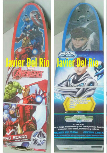 Skate Tipo Penny Luces Led Avengers, Max Steel