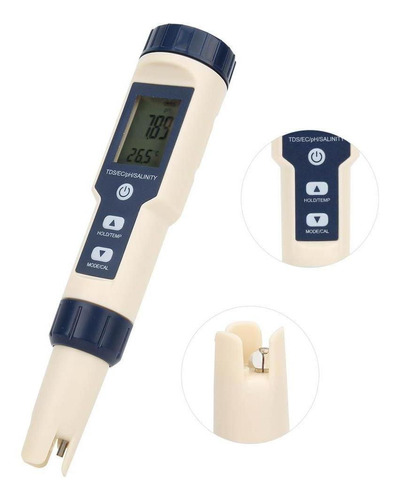 Medidor Digital Para Ph, Salinidad Y Temperatura 5 En 1