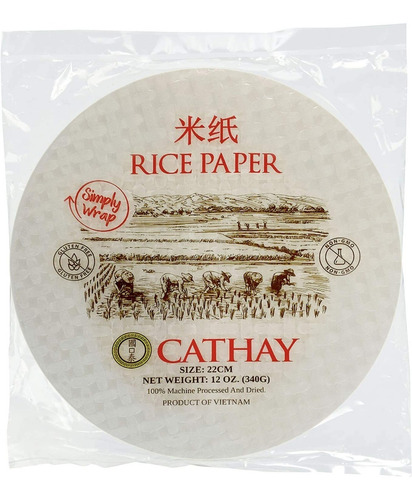 Imagen 1 de 1 de Papel Arroz Redondo 16cm 340g  Cathay Rice Paper Wraps