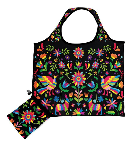 Bolsa Plegable De Tela Flores Tenango