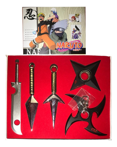 Naruto Shippuden Kunai Minato Shuriken Set 5 Accesorios Caja