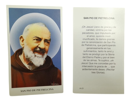 Estampas Padre Pío Con Oración X 100 Santoral Souvenirs