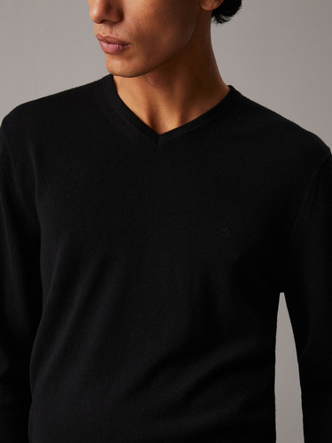 Sweater Superior Wool Vneck Sweater Negro Calvin Klein