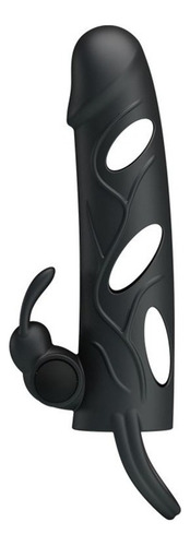 Anel vibratório de coelho com capa de silicone para pênis 14x3,5