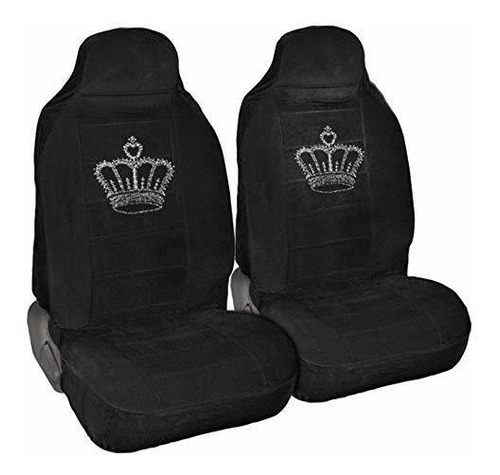 Carscover King Crown Crystal Diamond Bling Rhinestone Negro 