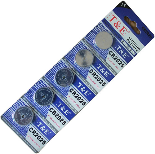 Imagen 1 de 1 de Pilas Boton Blister X5 3v. P/ Reloj Cr2025 T & E