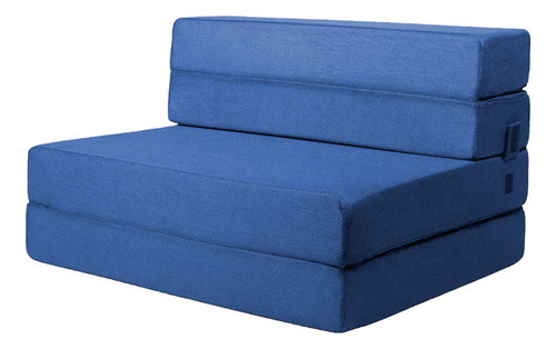 Imagen 2 de 8 de Sofá Cama Matrimonial Plegable, Colchoneta Con Soporte Firmé Color Azul marino